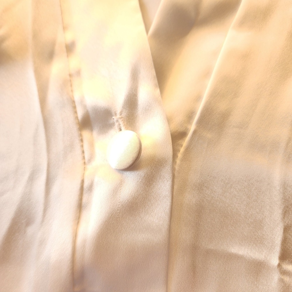 California Dynasty Robe Womens White Lace‎ Collar Bridal Wedding Satin Vintage - Picture 6 of 10